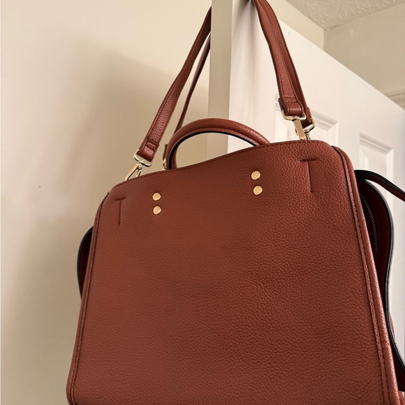 Steve Madden Chestnut Satchel with Gold Details - Picture 9 of 10